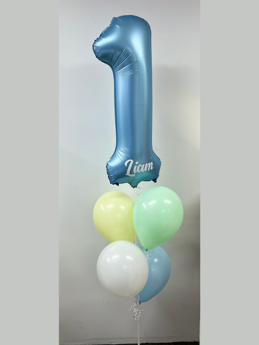 Blue Pastle Number Balloon Bunch