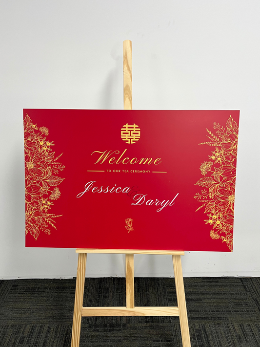 Chinese Wedding Tea Ceremony Welcome Sign