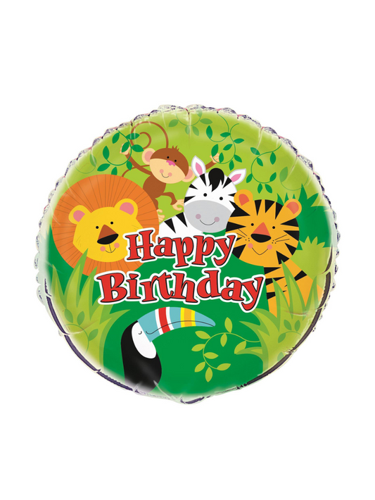 Animal Jungle Happy Birthday Foil Balloon