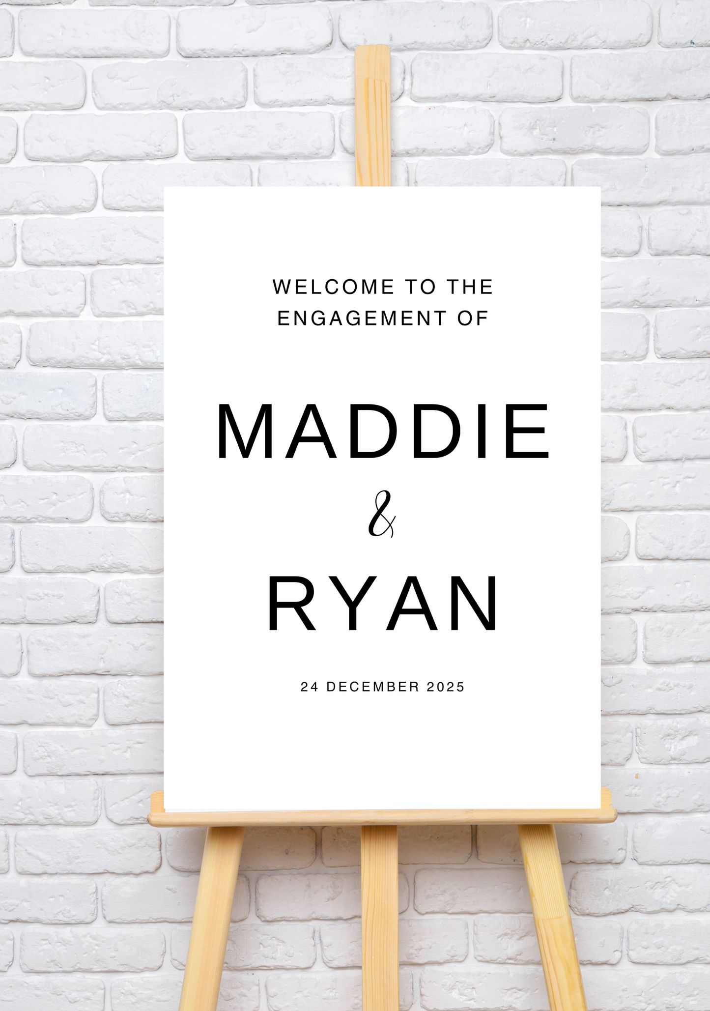 Simple Monochrome Engagement Welcome Sign