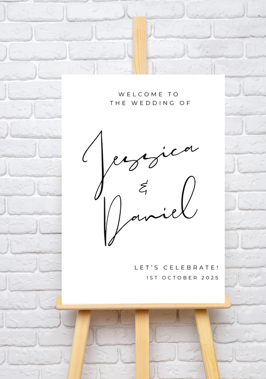 Modern Minimal Wedding Welcome Sign