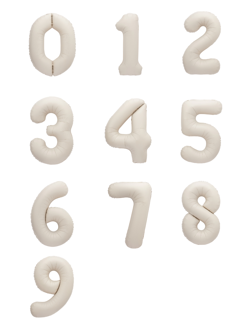 Nude Matte Foil Number Balloon (86cm)