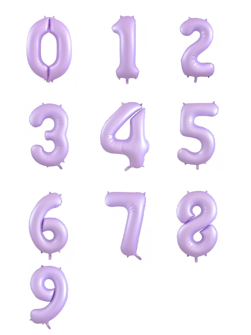 Pastel Lilac Matte Foil Number Balloon (86cm)