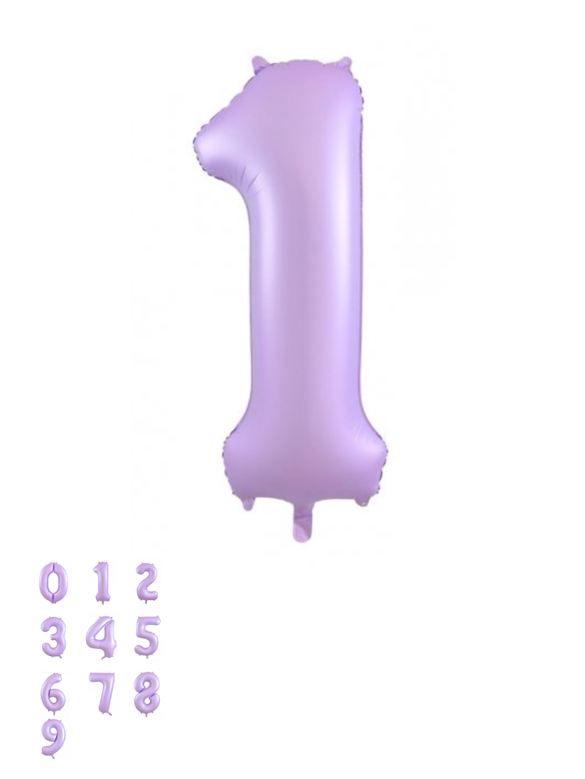 Pastel Lilac Matte Foil Number Balloon (86cm)