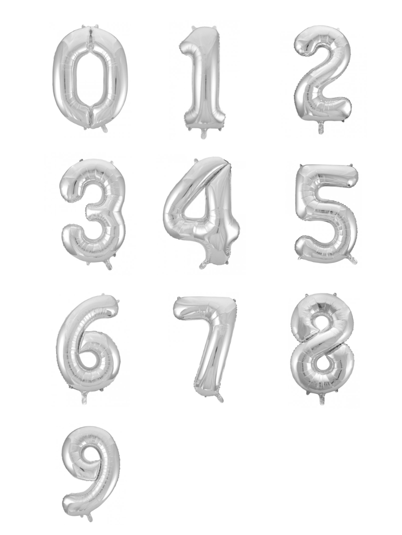 Silver Foil Number Balloon (86cm)