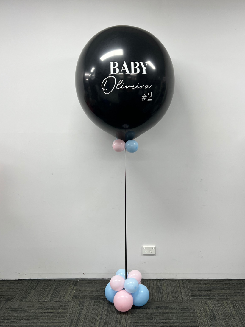 Personalised Black Gender Reveal balloon