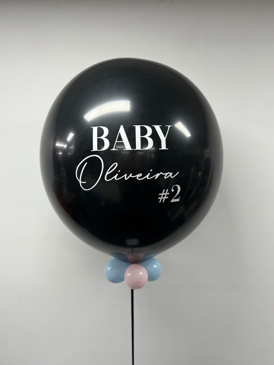 Personalised Black Gender Reveal balloon