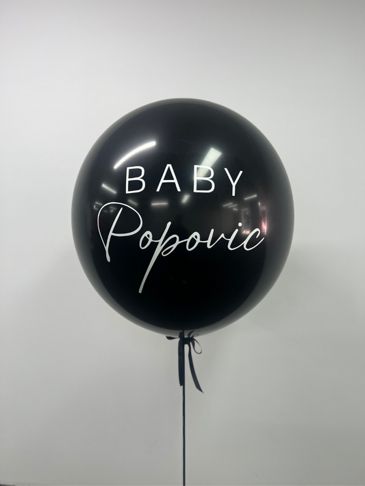 Black Gender Reveal balloon Personalised