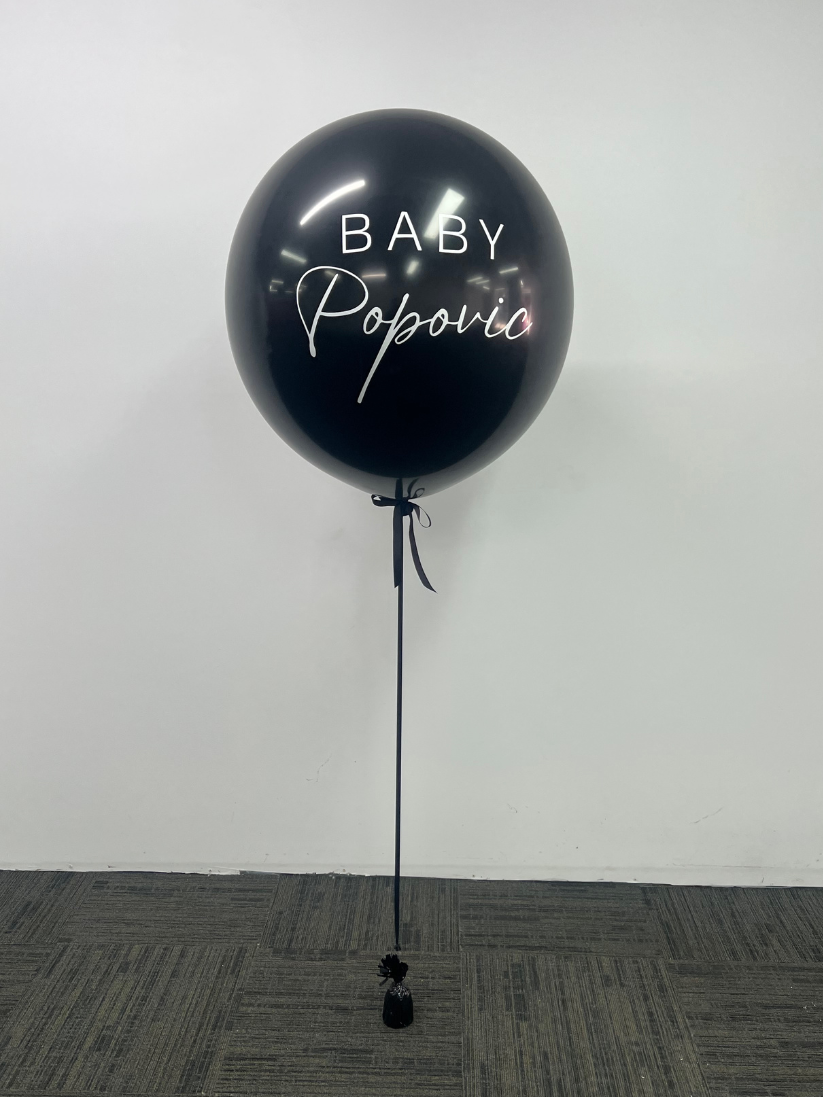 Black Gender Reveal balloon Personalised