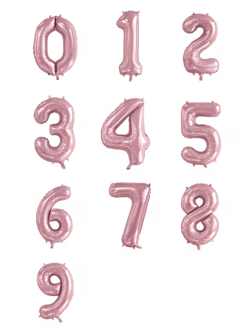 Light Pink Foil Number Balloon (86cm)