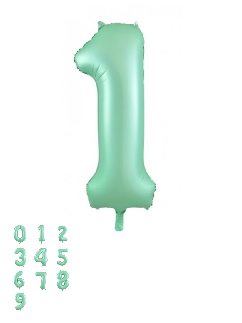 Pastel Mint Matte Foil Number Balloon (86cm)