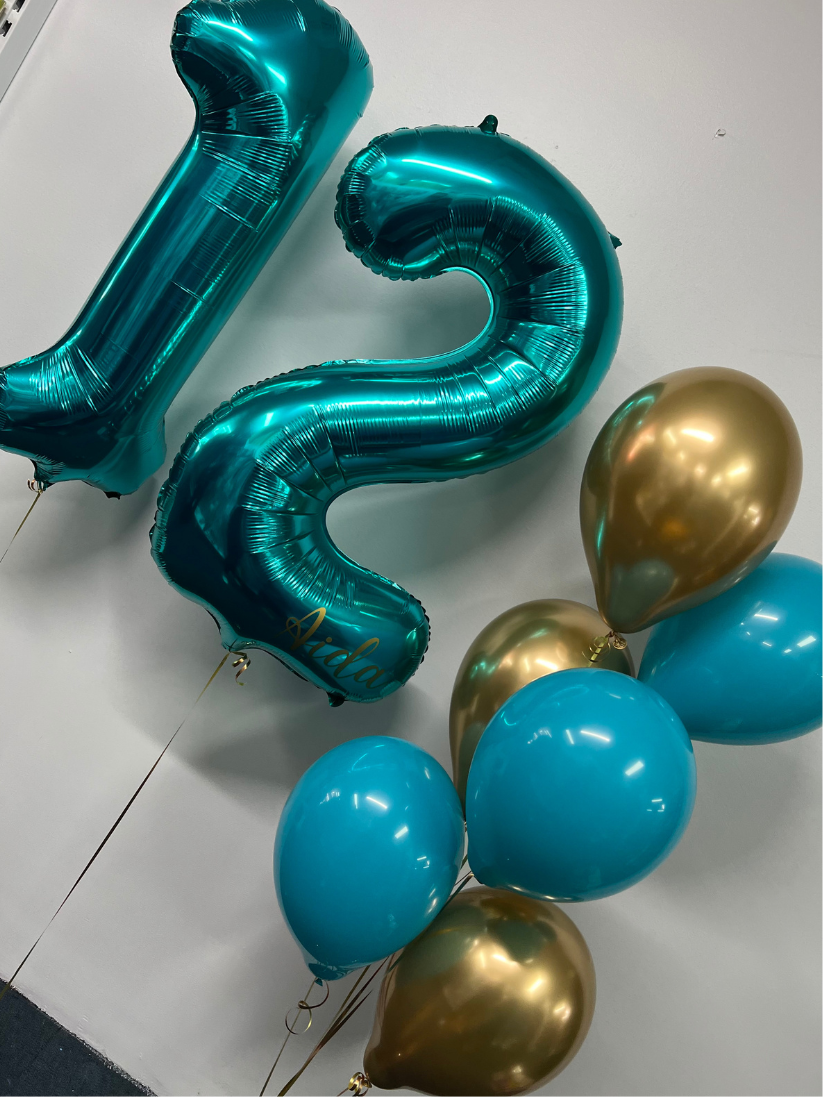 Teal Foil Number Balloon (86cm)