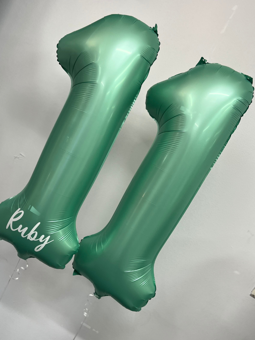 Pastel Mint Matte Foil Number Balloon (86cm)