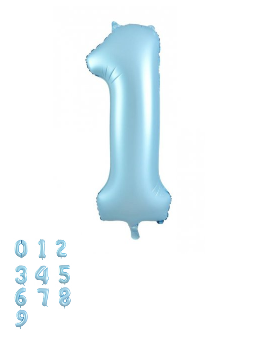 Pastel Blue Matte Foil Number Balloon (86cm)