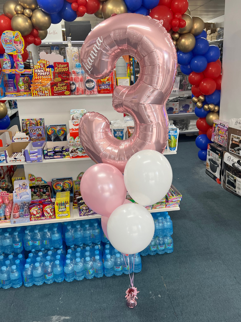 Light Pink Foil Number Balloon (86cm)