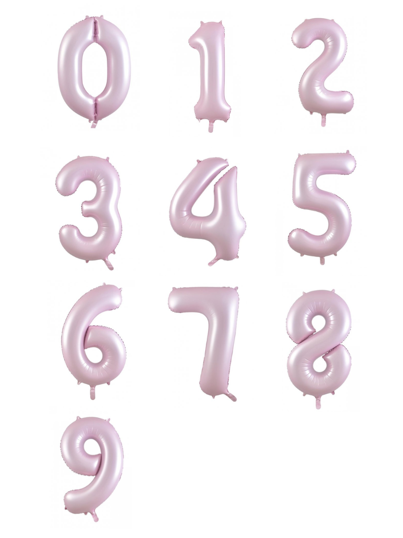 Pastel Pink Matte Foil Number Balloon (86cm)