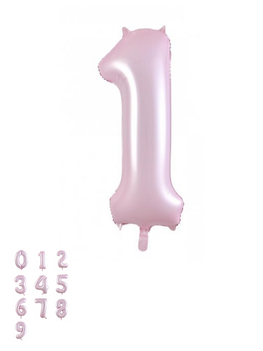 Pastel Pink Matte Foil Number Balloon (86cm)