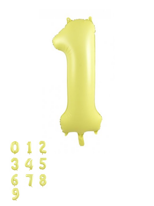 Pastel Yellow Matte Foil Number Balloon (86cm)