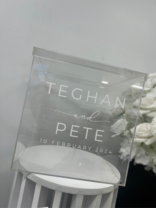 Personalised White Clear Acrylic Wishing Well Hire