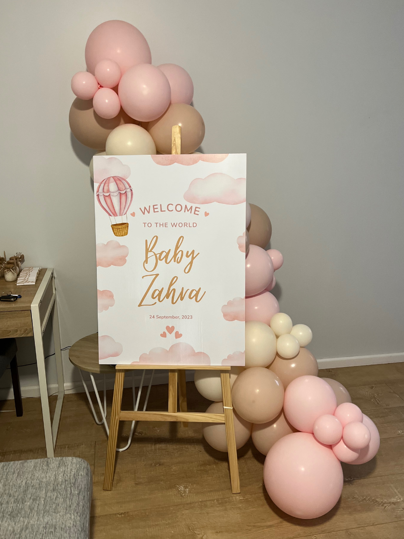 Welcome Baby Sign & Balloon Easel Package