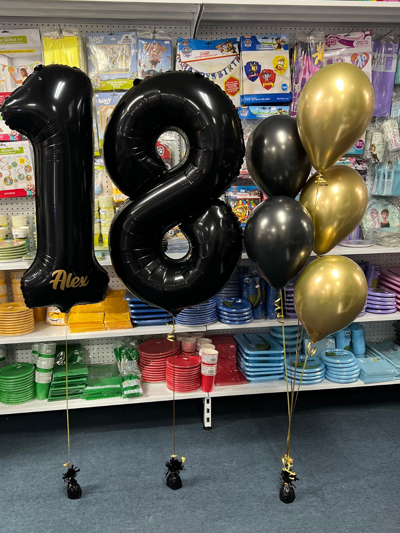 Double Digit & Latex Balloon Bunch