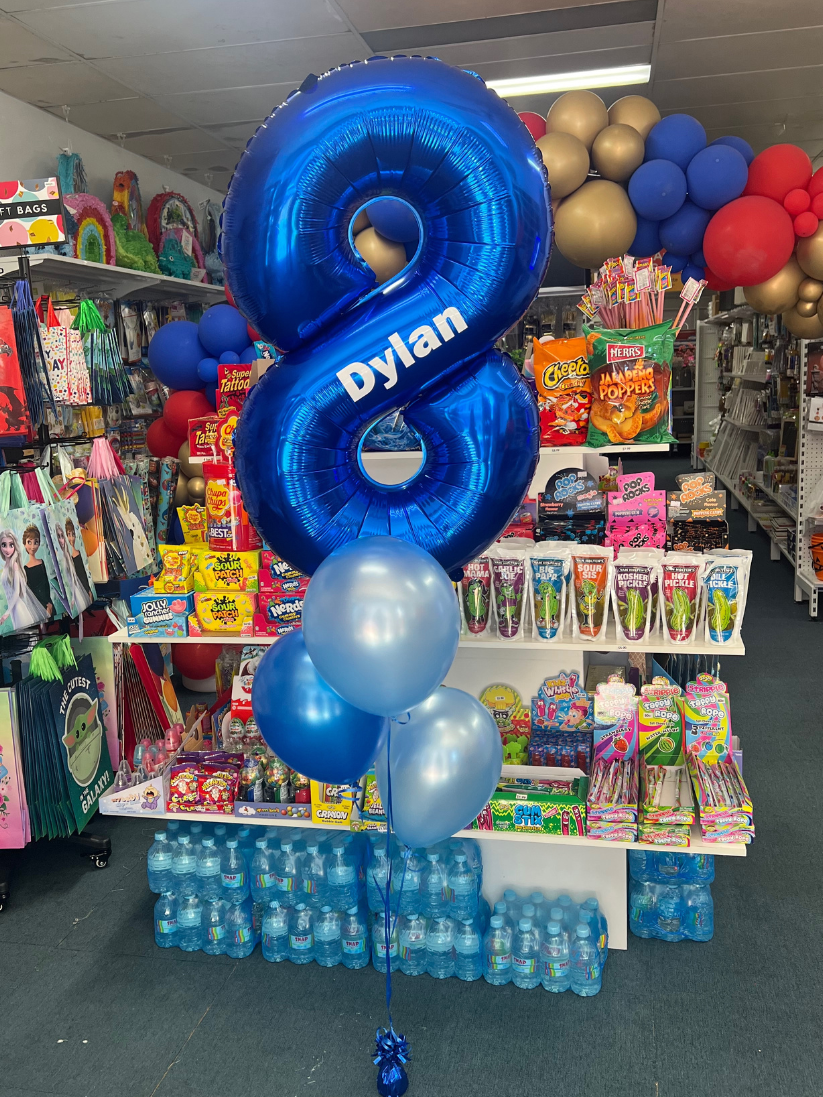 Blue Number Balloon Bunch