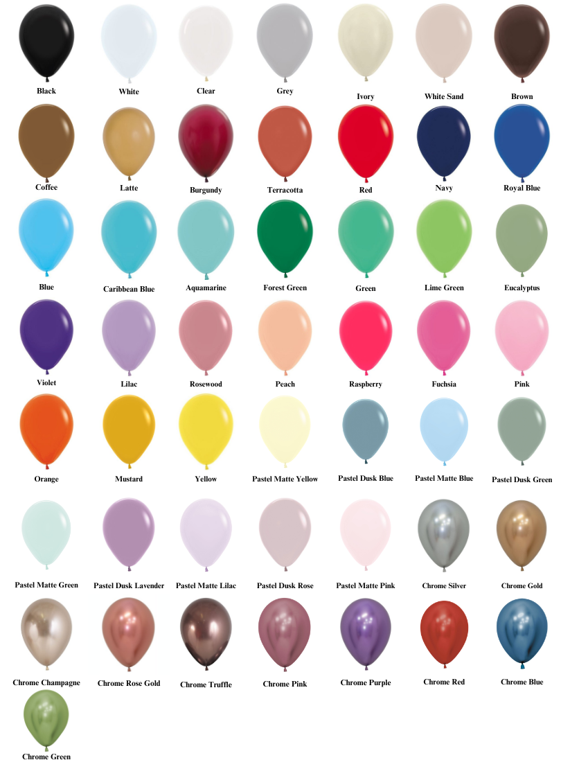 White Pastle Number Balloon Bunch