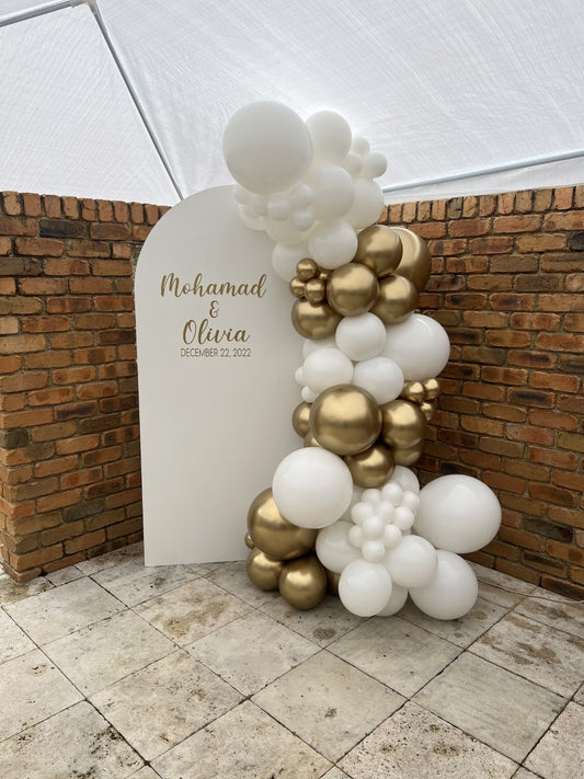 White Arch package Chrome balloons