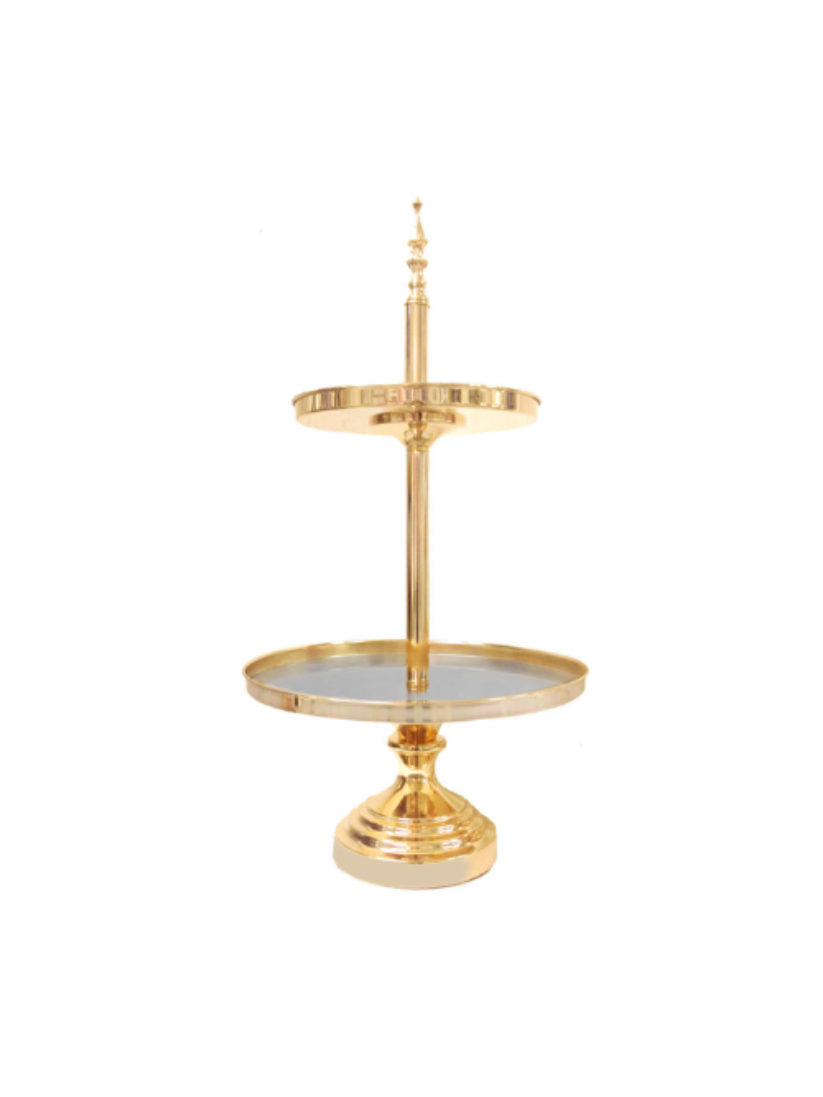 Luxe Two Tier Gold Cake Stand Hire