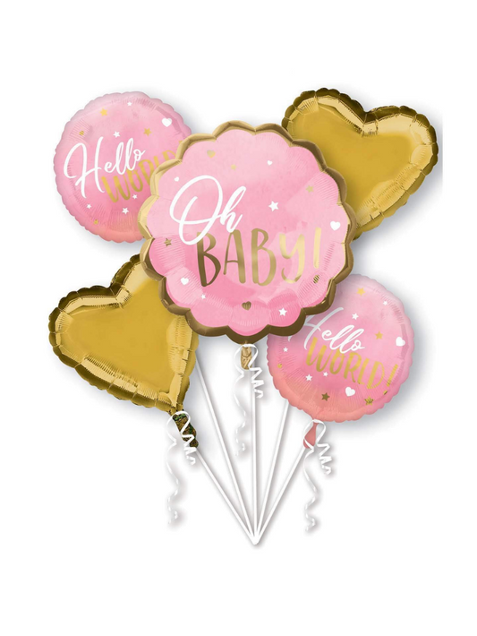 Oh Baby Girl Bouquet Pink Pack of 5