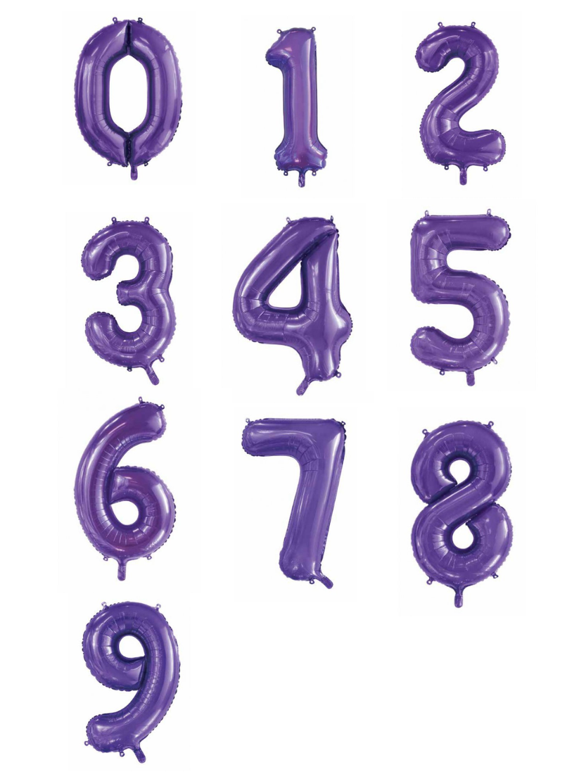 Purple Foil Number Balloon (86cm)