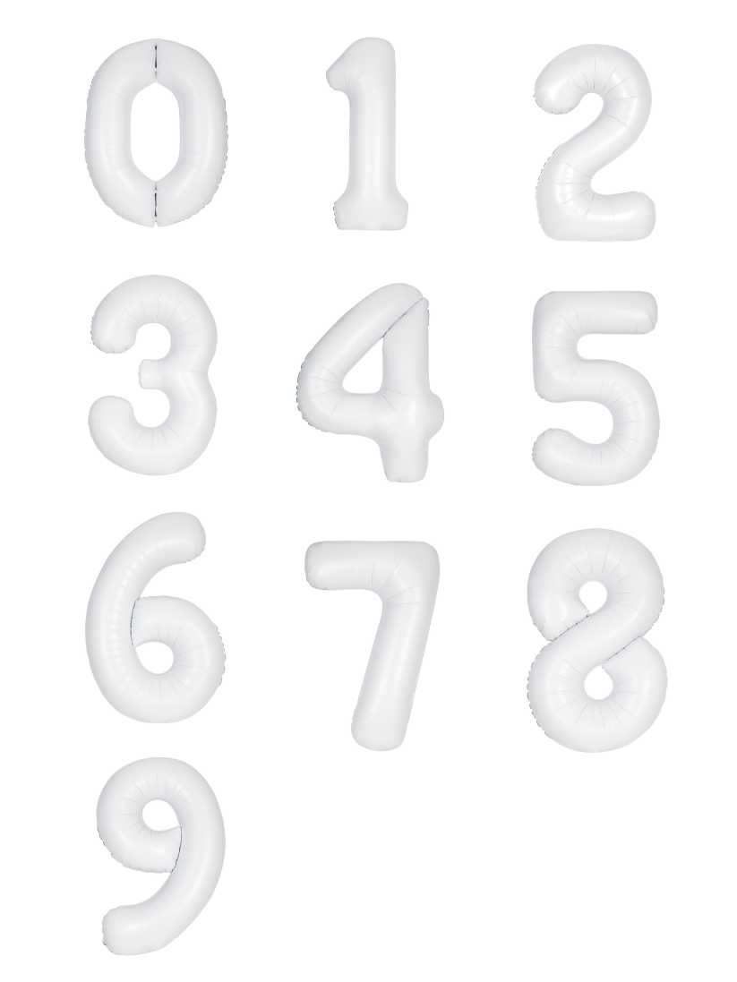 White Matte Foil Number Balloon (86cm)