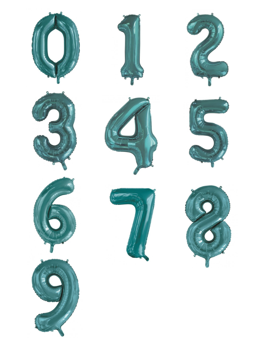 Teal Foil Number Balloon (86cm)