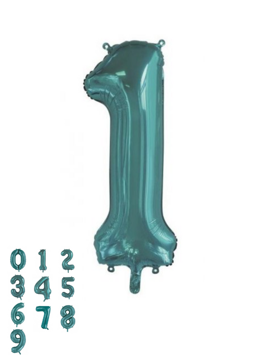 Teal Foil Number Balloon (86cm)