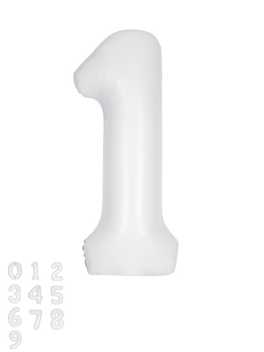 White Matte Foil Number Balloon (86cm)